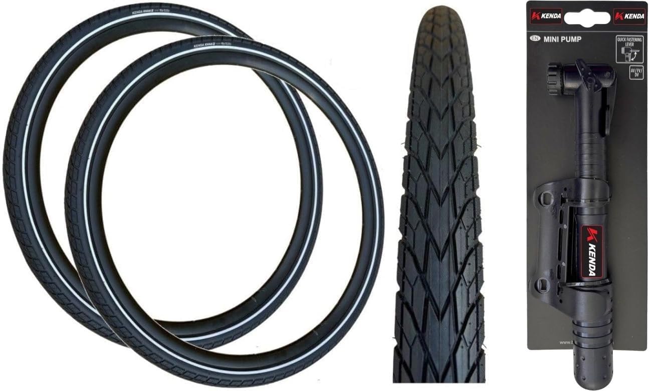 Kenda KHAN II CUTE 700 x 45c K-Shield Puncture Protected Hybrid Bike TYRES (Pack of 2) + MINI PUMP