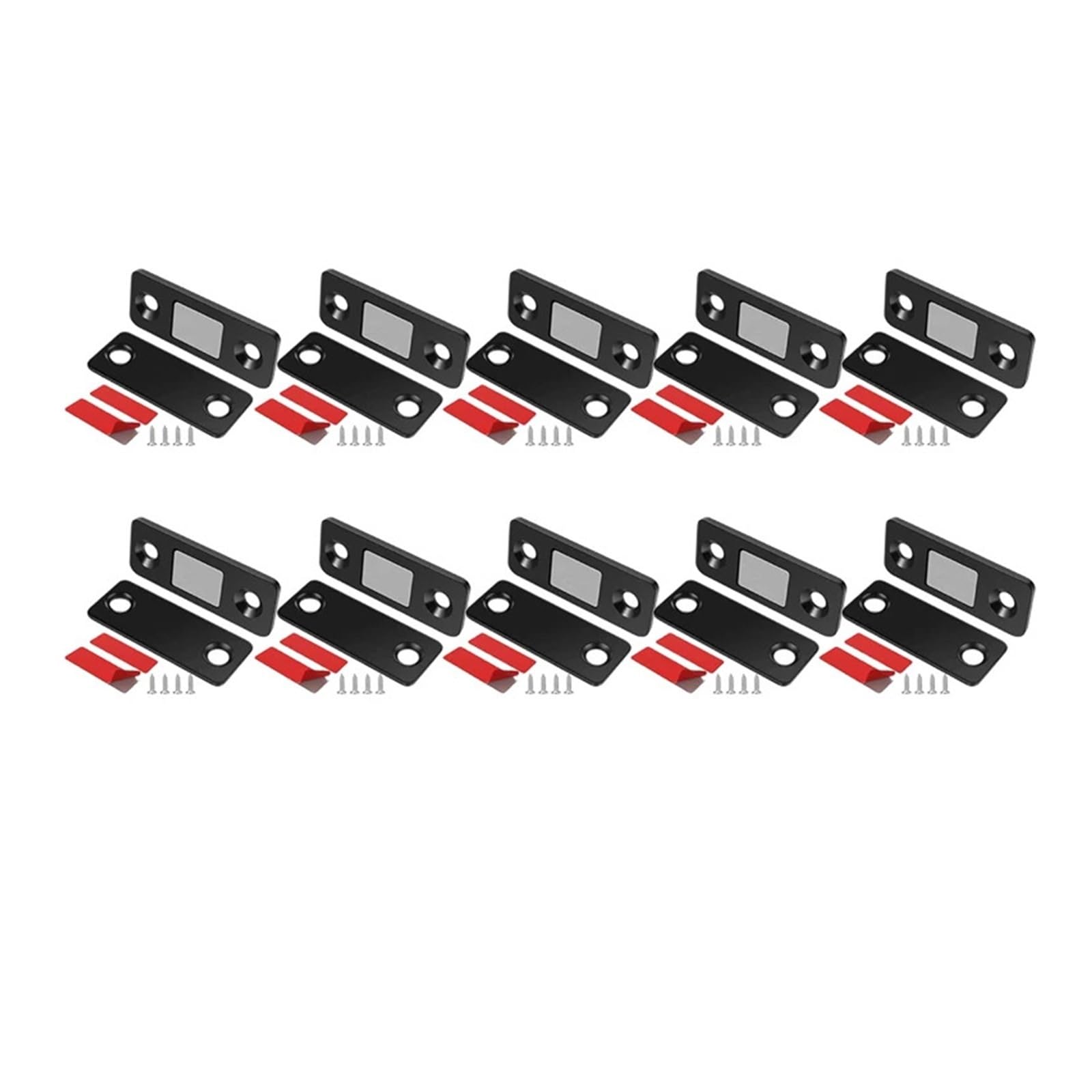 Ppqiru Black 20Pcs Door Catch Ultra-Thin Cabinet Catches For Cupboards