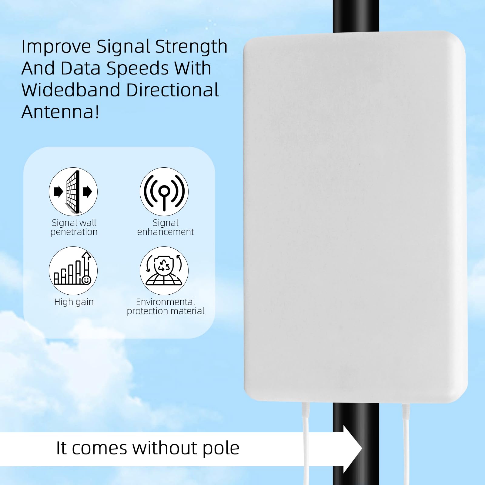 Antenne 4G 5G LTE Mimo Extérieure 18dBi 698-2700 MHz 3300-4000 MHz N-SMA TS9 Compatible Routeur 4G 5G Câble 2x10M