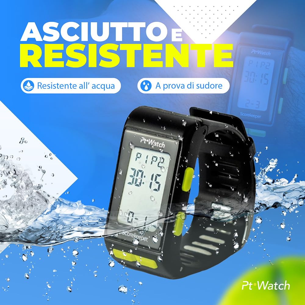 Orologio Padel Contapunti da Polso per Padel e Tennis – Cronometro Digitale, Allarme, Resistente all’Acqua