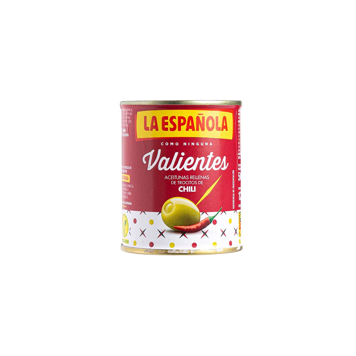 La Española - Pack de Aceitunas Rellenas Sabor Chili I 8 Packs de 3 Unidades 3 X 50Gr I Olivas de Mesa I VALIENTES
