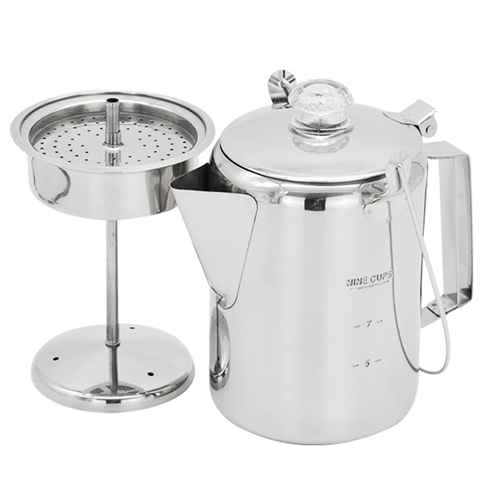 Moynagh Stainless Steel Outdoor Coffee Pots Percolator Large Capacity Coffee Maker With Handle For Campfires Brewing