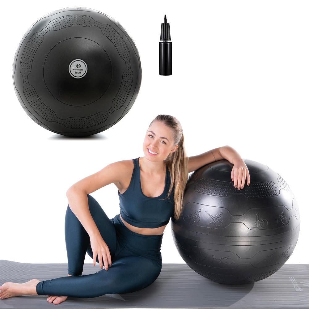 Bola de Pilates Suíça 65cm Para Exercícios Fortalecimento Muscular Tecnologia Anti