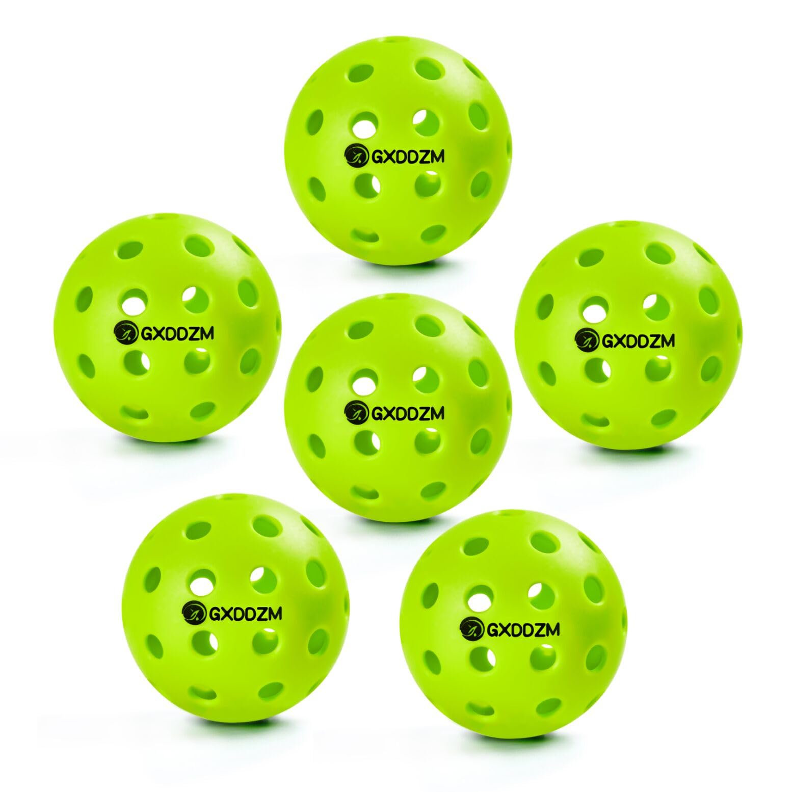 GXDDZM Outdoor Pickleballs - 40 Holes, 6Pack, USAPA Approved, High Bounce, Durable TPE Balls for All Skill Levels, 6pack Bright Green