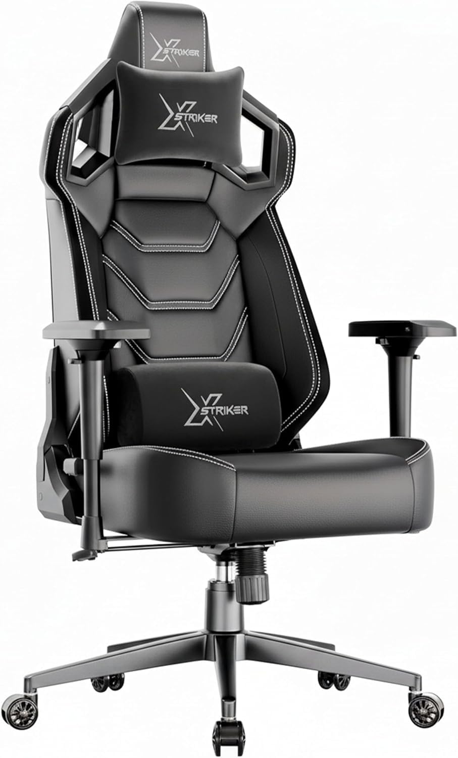 Blisswood Gaming Chair For Adults, Ergonomic Computer Desk Chair For Home with 4D Armrests, Wide Seat, Racing Style Swivel Pc Chair 150° Recline & Lumbar Support, Height-Adjustable (Black)