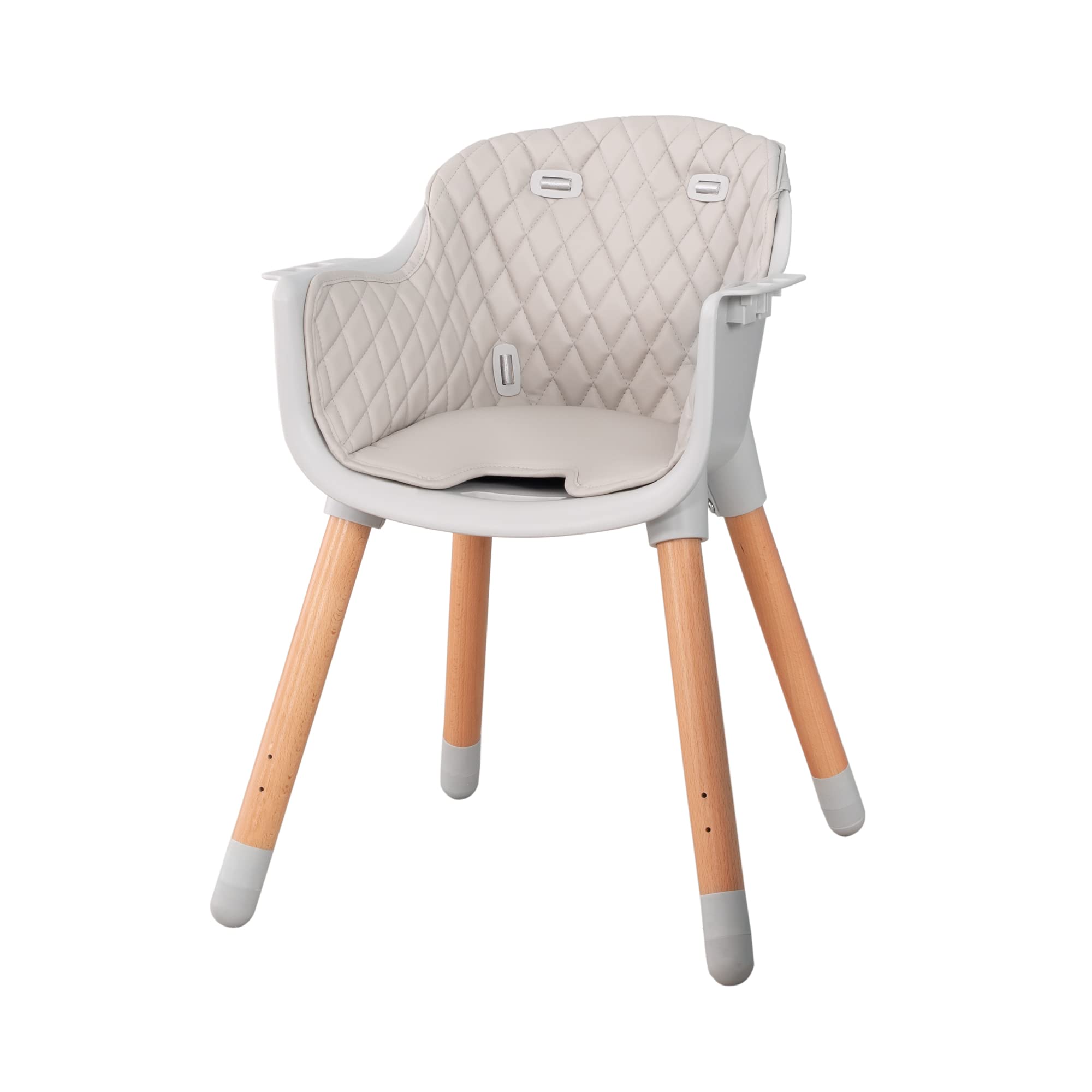 roba Chaise Haute Évolutive 2 en 1 Style Up Wood pour Bébé et Enfant - 50 KG - avec Ceinture de Sécurité et Plateau Repas Amovible - Réglable - Assise Rembourrée - Gris