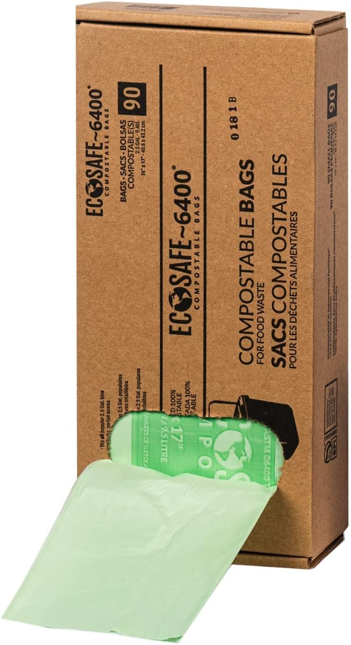 EcoSafe6400 CP16176 Certified Compostable Bag 16x17” Green Bags for
