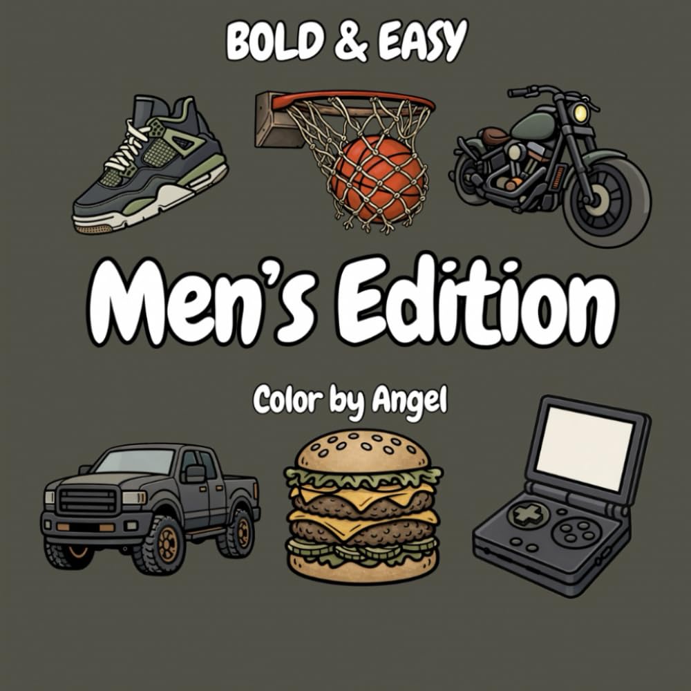 Men’s Edition: Bold & Easy Coloring Book
