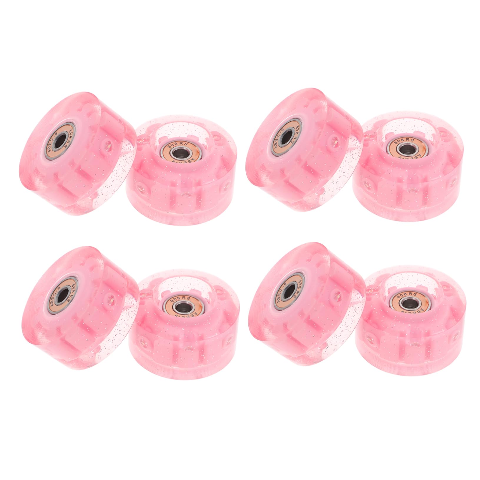 Luxshiny Ruedas de Patines Luces LED Ruedas de Patín de Poliuretano 72 Mm 8 Piezas Ejes Accesorio para Patinaje en Línea y Aire Libre para Patines Dobles