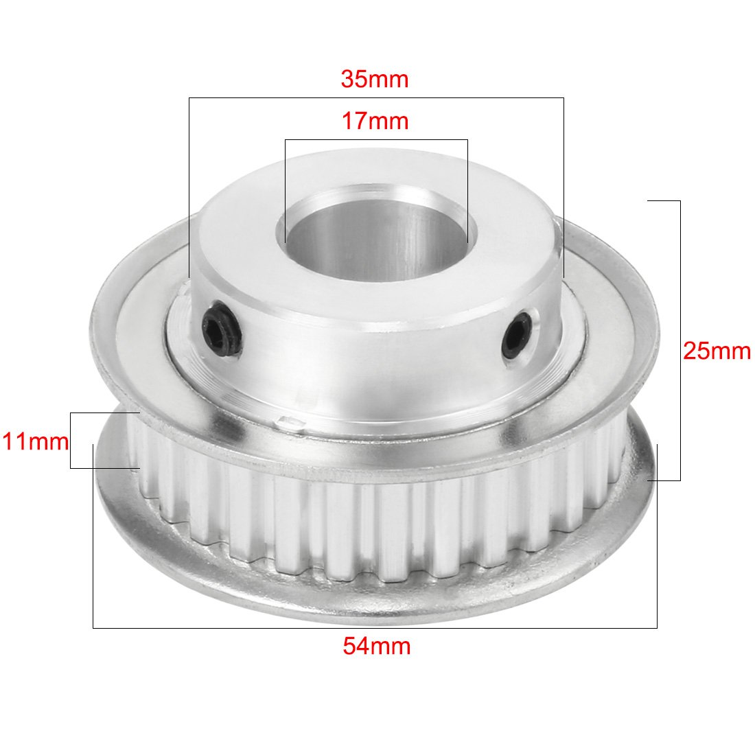 sourcingmap Aluminium XL 30 dents 17mm d'alésage courroie poulie roue distribution synchrone