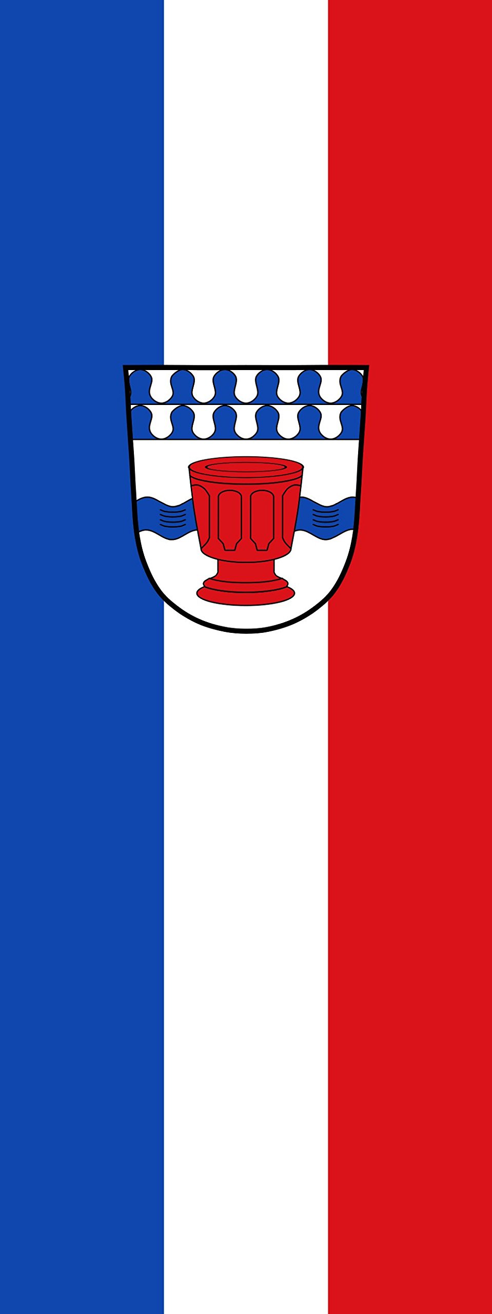Drapeau Obertaufkirchen grand format vertical pour mât de mairie et pavoisement public