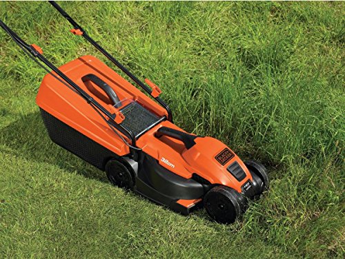 Image of Black + Decker EMAX32S-GB Electric Lawn Mower (1200-Watt, 32cm, Orange, Plastic)