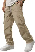 Calça de moletom masculina tática cargo leve para uso ao ar livre com vários bolsos