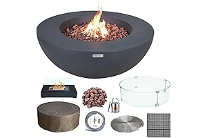 Elementi Lunar Bowl Cast Fire Pit with Easy Start Ignition System