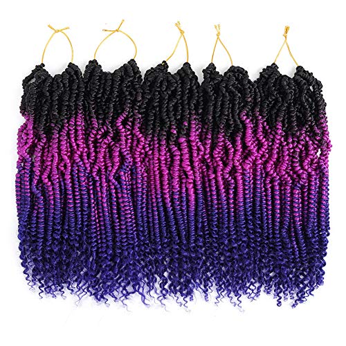 Passion Twist Hair Ombre Hair 18 Inch 6 Packs Long Bohemian Braids Hair for Passion Twist Curl Crochet Braiding Synthetic Fiber Natural Hair Extensions… (5 packs, #51)