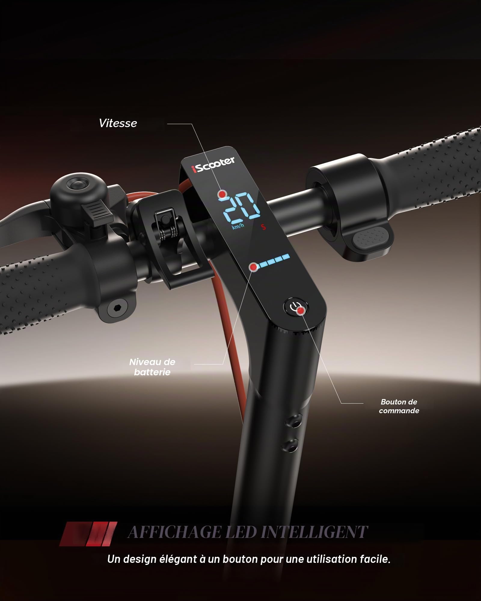 Trottinette électrique ABE avec autorisation de Circulation sur la Route pour Adultes - Liberté en Ville - Moteur Max 500 W - Portée maximale de 30/25 km - pour trajets et découvertes sans Effort
