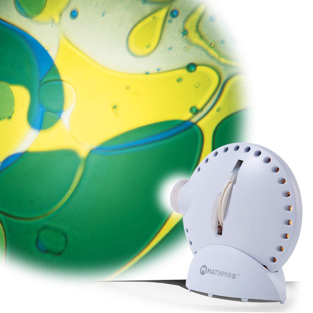 MATHMOS Lava Lamp Projector in White – Blue/Yellow