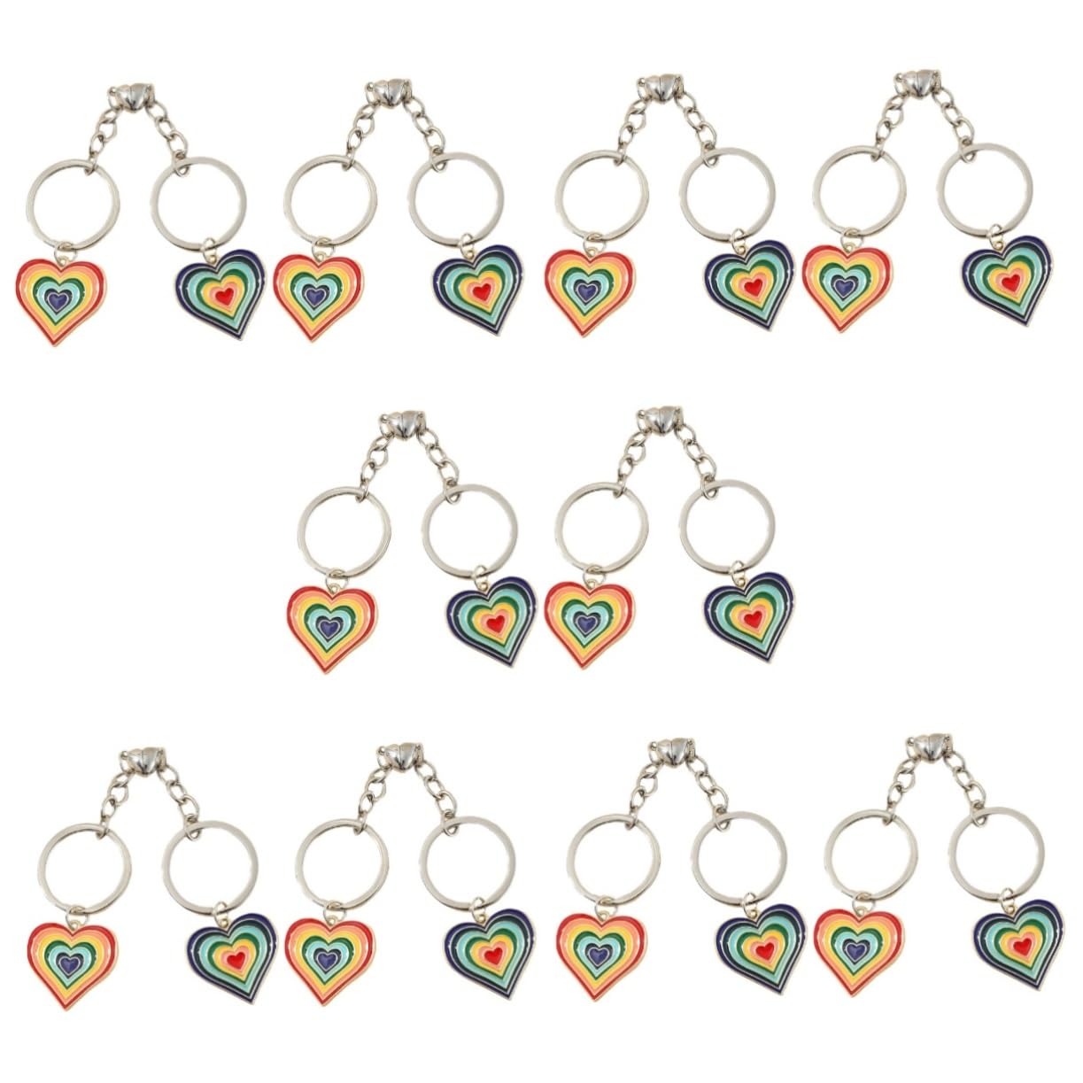 SHERCHPRY 10pares Llaveros De Metal Diseño De Corazón De Llaveros Decorativos Para Parejas Accesorios De Para Novios y