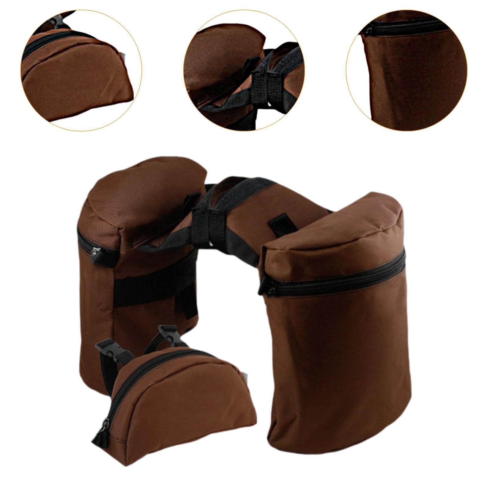 Milageto Bolsas de Cuerno para Silla de Montar, Juego de alforjas para Caballo, Bolsa para Cuerno, Tela Oxford, diseño Occidental Elegante, práctica Bolsa para
