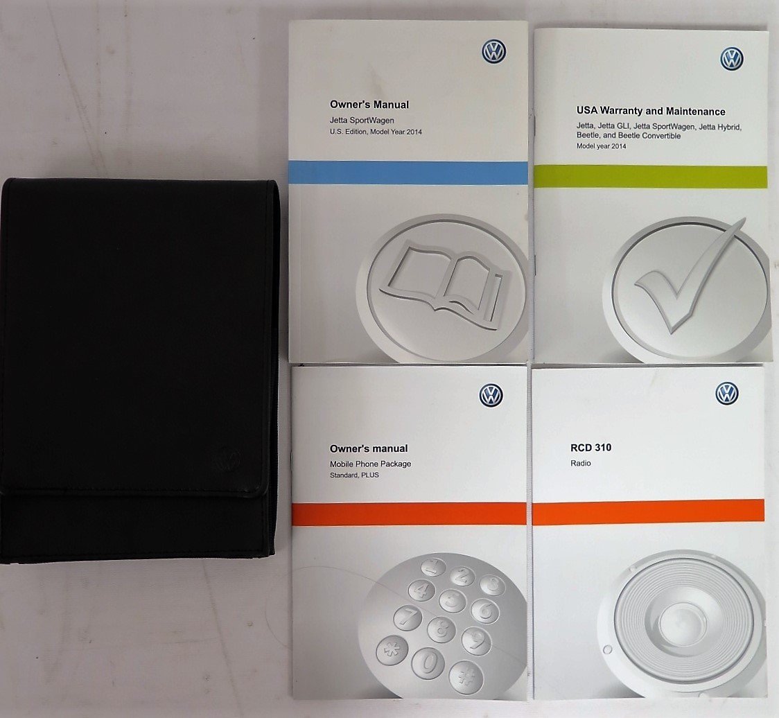 Black leatherette folder containing the Volkswagen Jetta owner's manual