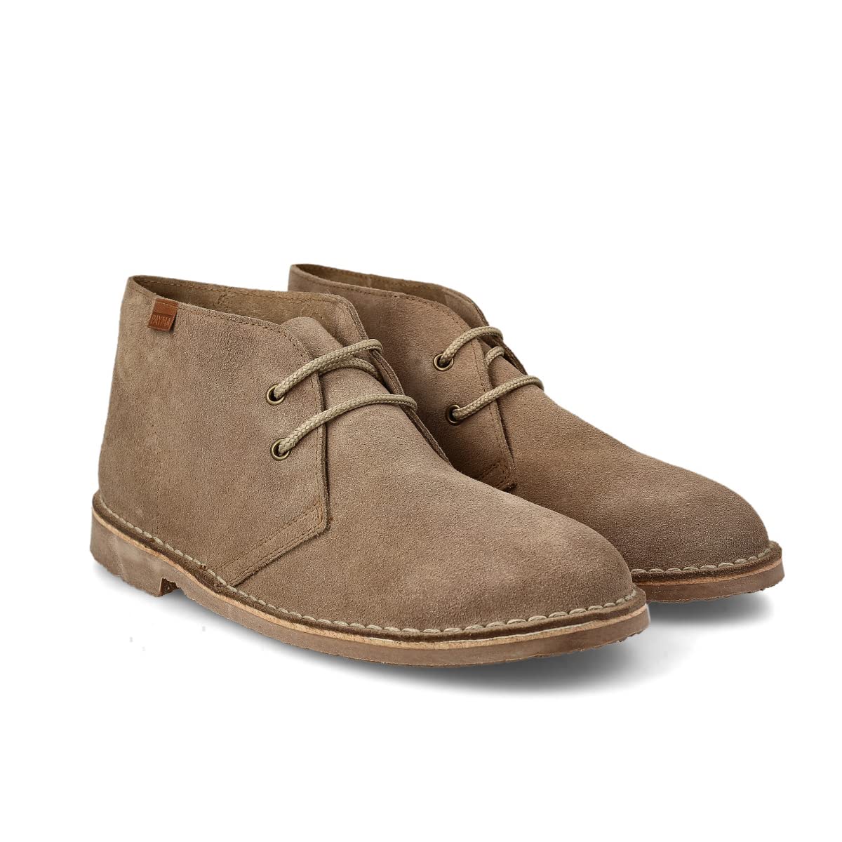 Botín Safari de Piel para Hombre y Mujer. Hecho en ESPAÑA. Botas Pisamierdas Chukka de Cuero Serraje Sport y Vestir. Cierre Cordones. Suela de Goma Crepe.