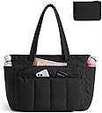 BAGSMART Tote Bag for Women, 2 Set Tote Bag with Zipper, Quilted Nurse Handbags for Work Travel College