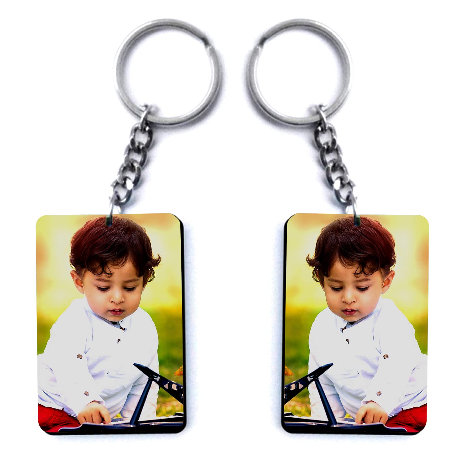 Personalised Photo/Name Keychain Customised Photo Key Chain With Picture For Bike, Car, Home, Scooty, Office (Multicolour 5.7X4.4 Cm) Set Of 2 Keychains-image-18