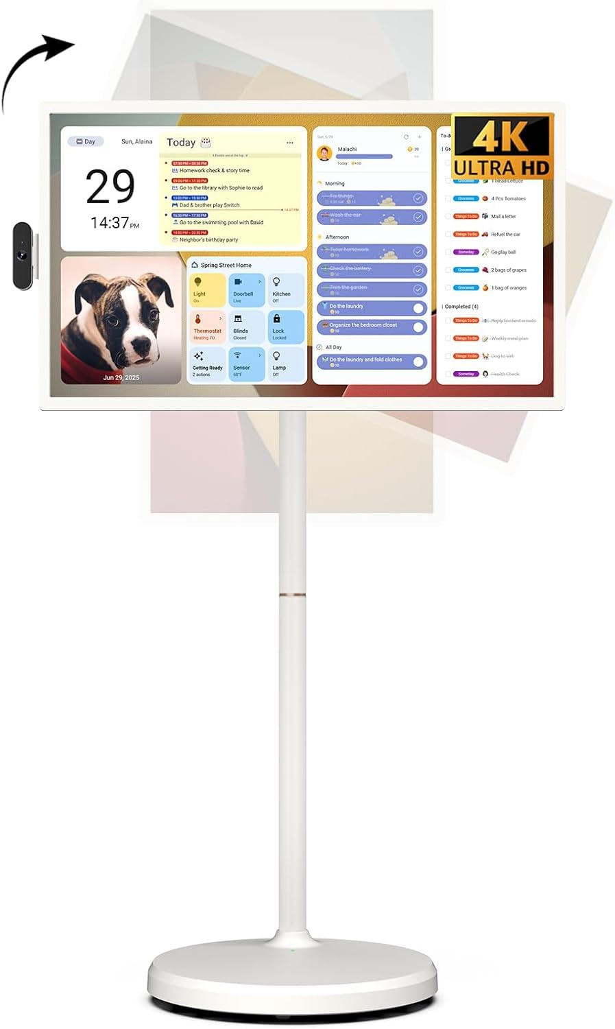 ApoloSign 32 pulgadas 4K TV portatile intelligente di seconda generazione con sistema operativo Android certificato EDLA, touchscreen mobile con rotazione completa, telecomando vocale