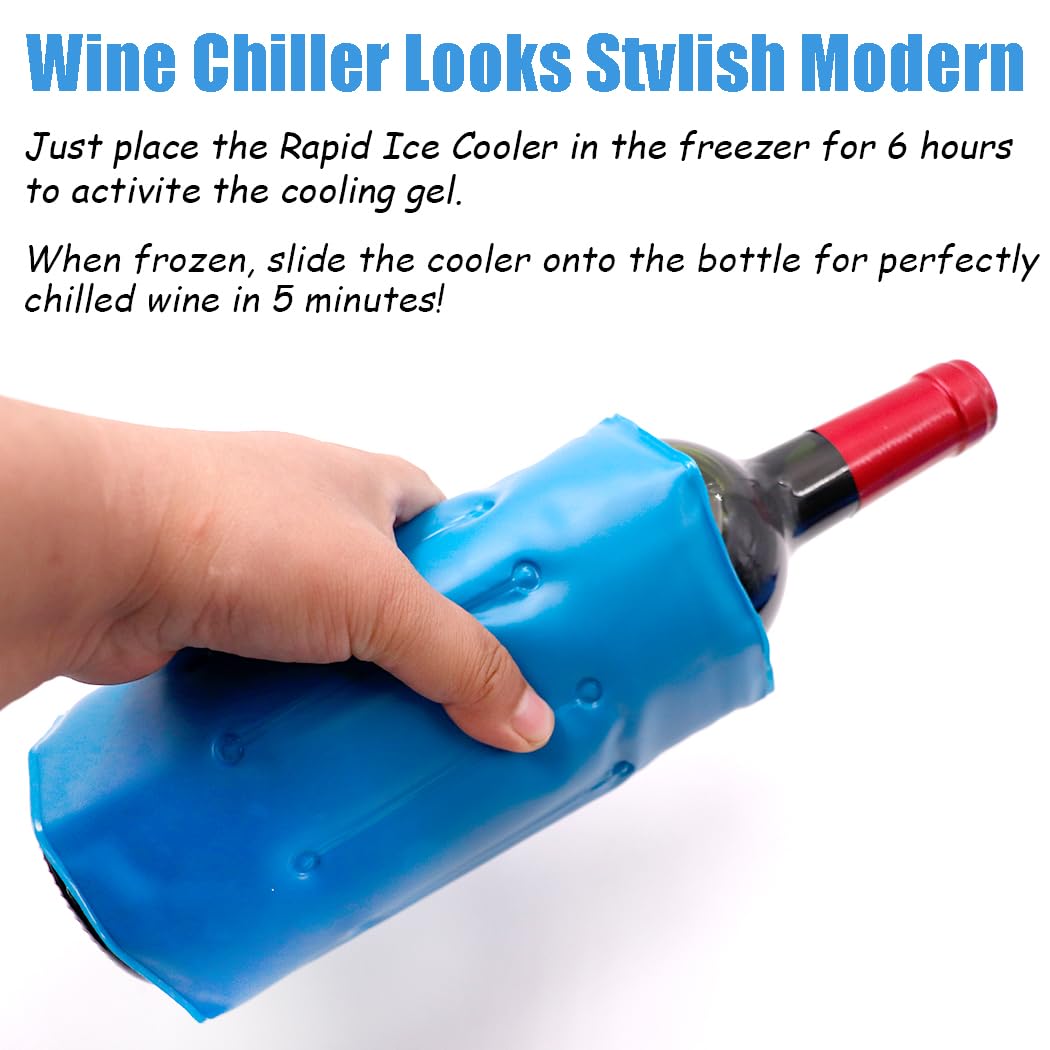 Raffreddatore Rapido Per Vino - Manicollo In Gel Congelabile, Per Bottiglie Di Vino E Champagne - Foto 5