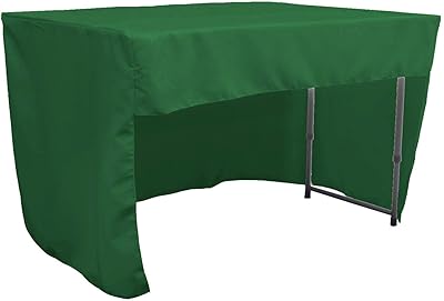 LA Linen Open Back Polyester Poplin Fitted Tablecloth 48" L W x 30" H, Emerald Green
