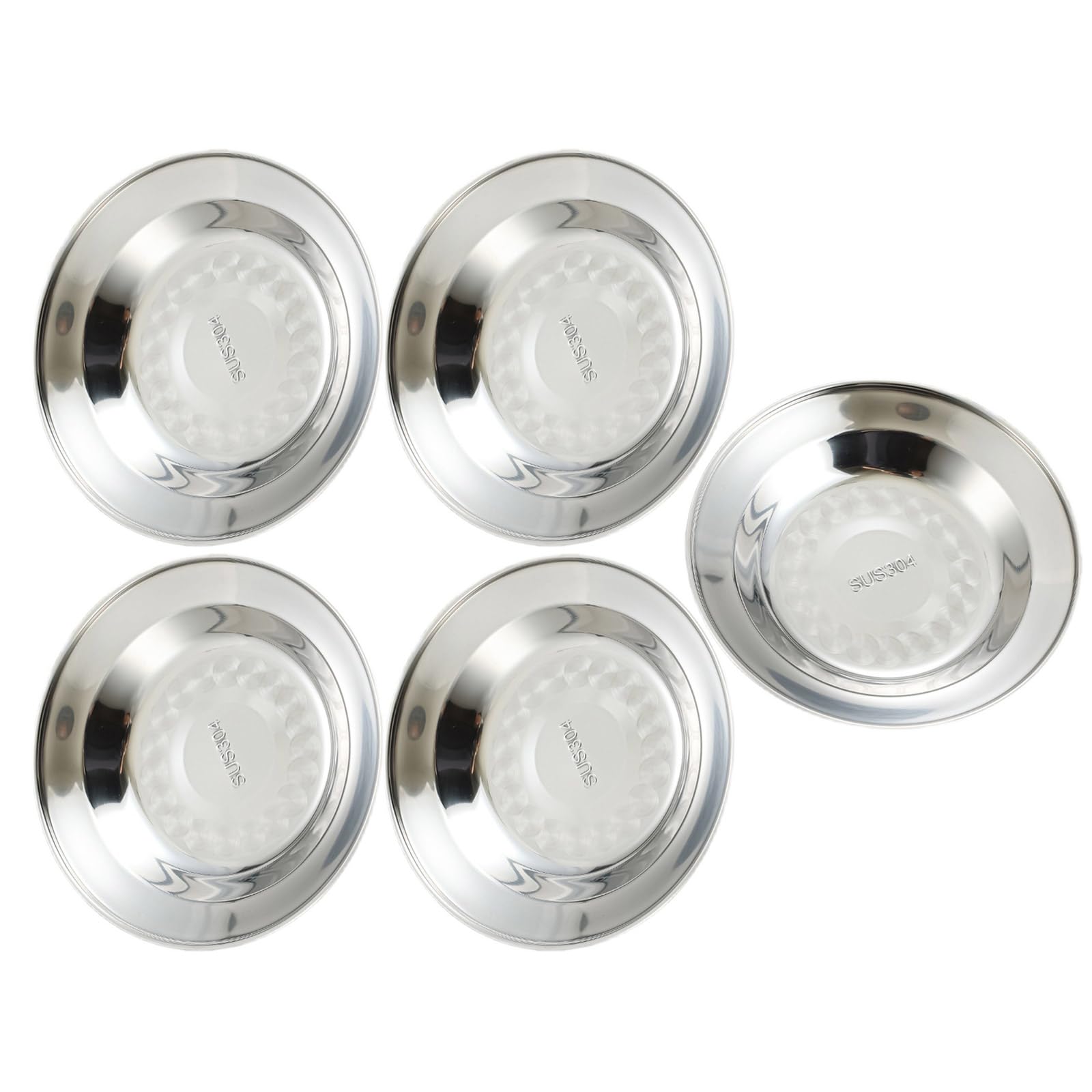 Buxuaaaa 24Cm Of 5 Multipurpose 304Stainless Steel Kitchen Plate Set Dinner Plate Serving Plates Suitable For Cooking Enthusiasts Cooking Serving Plates