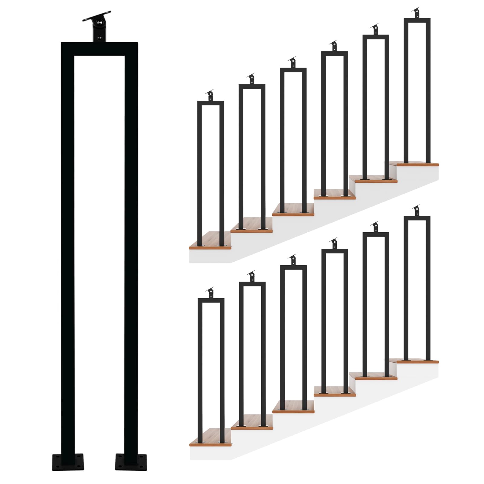 Balustre d'escalier haut de gamme LukLoy avec support ajustable | 91,4 cm - 8