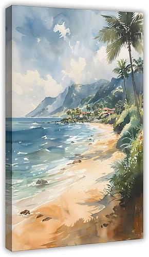 ZJLAMZ Lahaina Maui Watercolor Painting Banyan Tree Wall Art