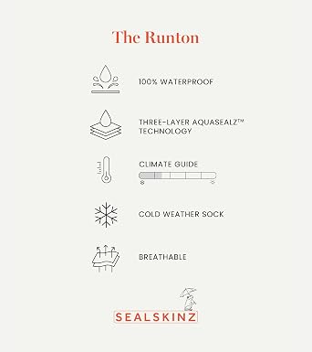 SEALSKINZ Runton Waterproof Cold Weather Mid Length Sock with Hydrostop