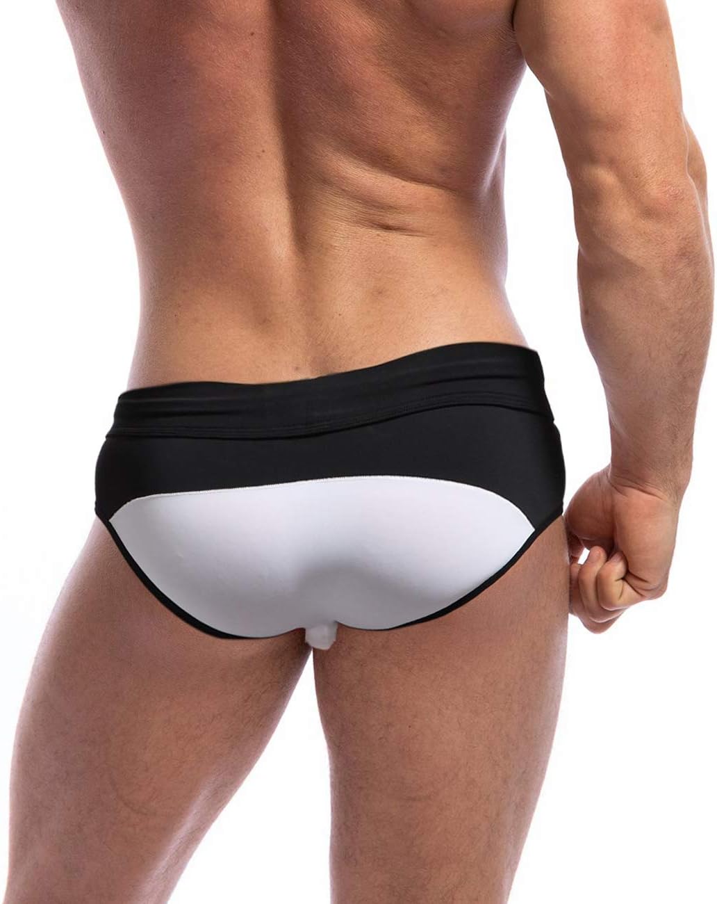 MIZOK Men's Sexy Low Rise Quick Dry Swim Briefs Hot Body Bikini Swimsuit Swimwear - Image 4