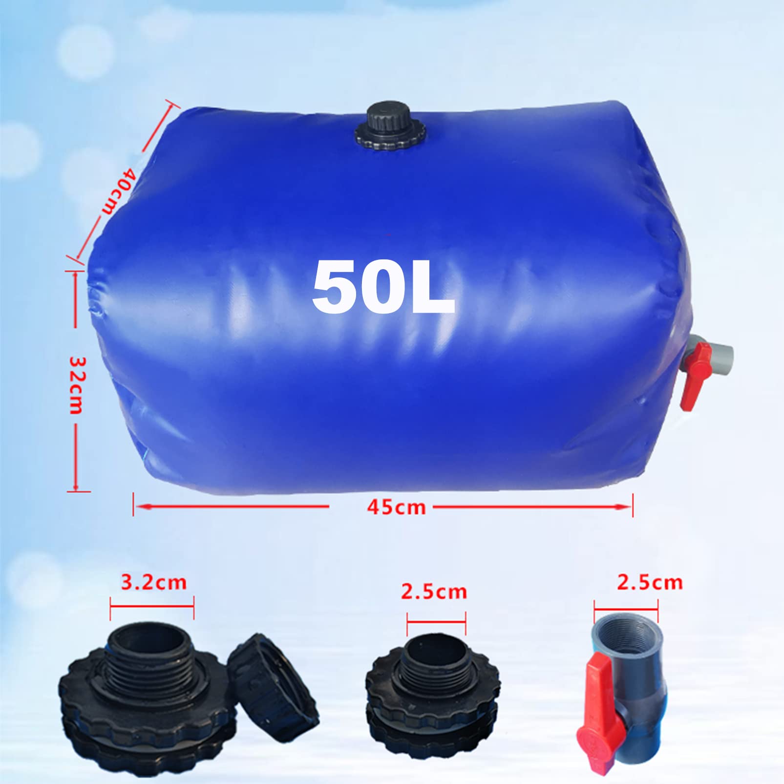 Tanque de agua Bolsa de vejiga de agua plegable, Bolsa de contenedor de almacenamiento de agua flexible y plegable Bolsa de depósito de emergencia de gran capacidad Barril colector de agua de lluvia