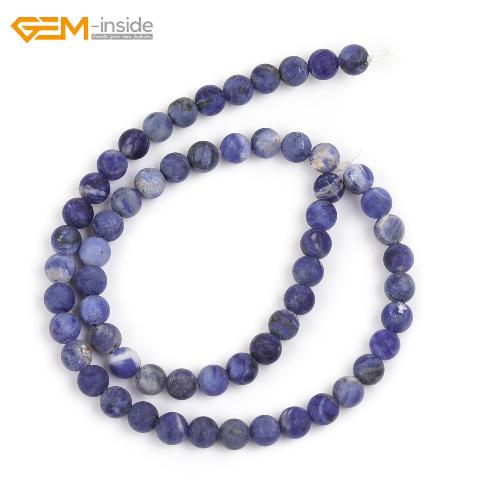 SHGbeads 6mm Frost Matte Blue Sodalite Semi Precious Gemstone Round Loose Beads for Jewellery Making DIY Handmade Craft Supplies 15" - Image 2