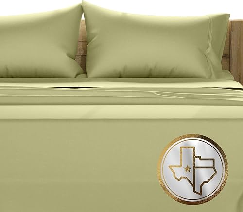 TEXAS LINEN CO. Juego de sábanas de 100% algodón egipcio tamaño King - Sábanas de algodón egipcio de lujo de 1500 hilos tamaño King, bolsillo