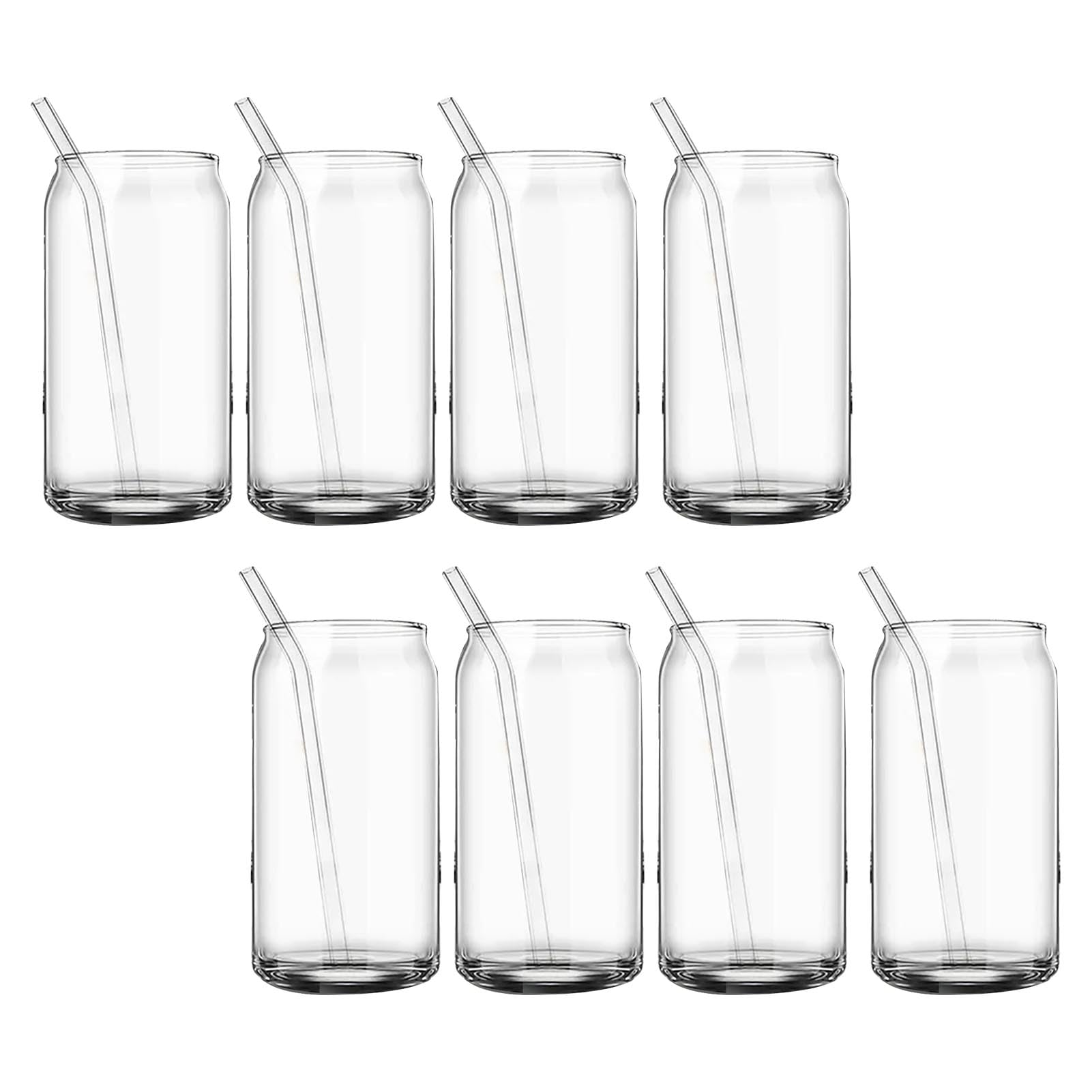 Greensen Glasbecher mit Strohhalm Wiederverwendbare Trinkgläser mit Deckel Borosilikatglas für Home Bar Office Kaffeesaft