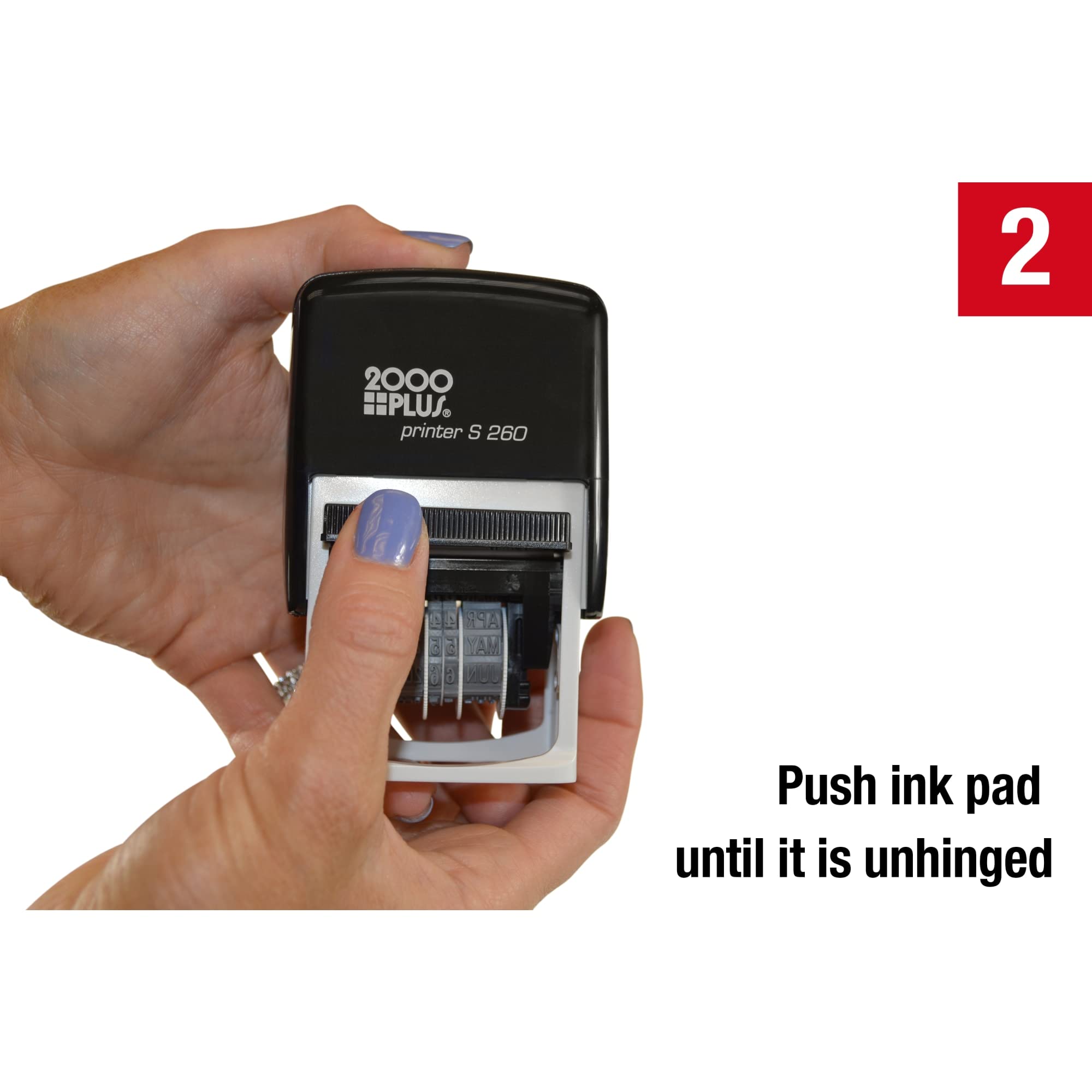 2000 PLUS 065005 Economy Message Dater, 4 Messages, Red/Blue, 1 3/4 x 15/16 - Image 6