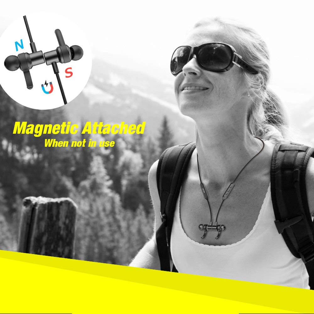 Versión Mejorada Auricular magnético Auriculares Bluetooth Cascos inálambrico Deportivos, tecnología y de Ruido de Cancelación,Sonido Estéreo