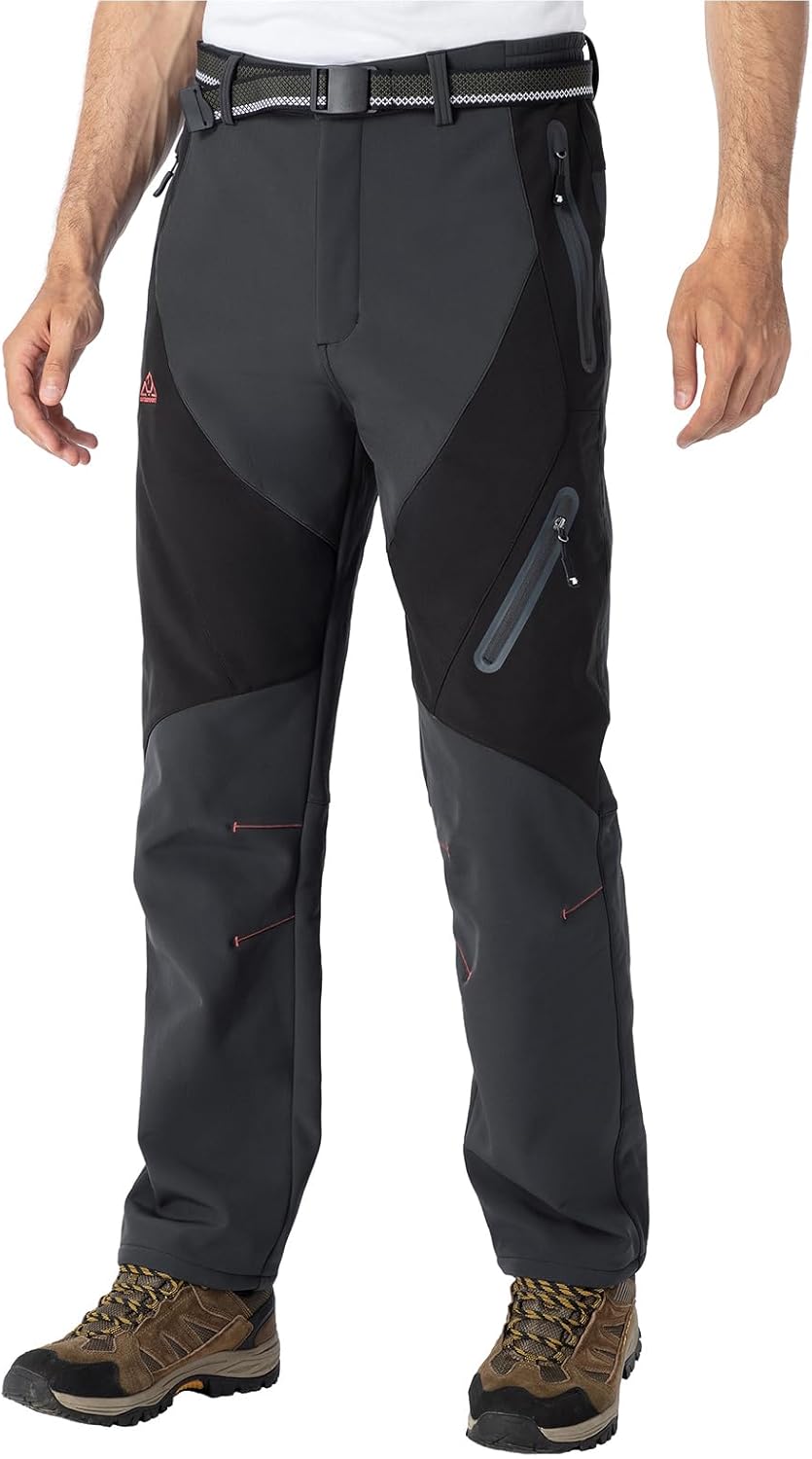 Rdruko Men's Snow Pants Waterproof Insulated Fleece Lined Ski Hiking Snowboard Winter Pants with Pockets - Image 2