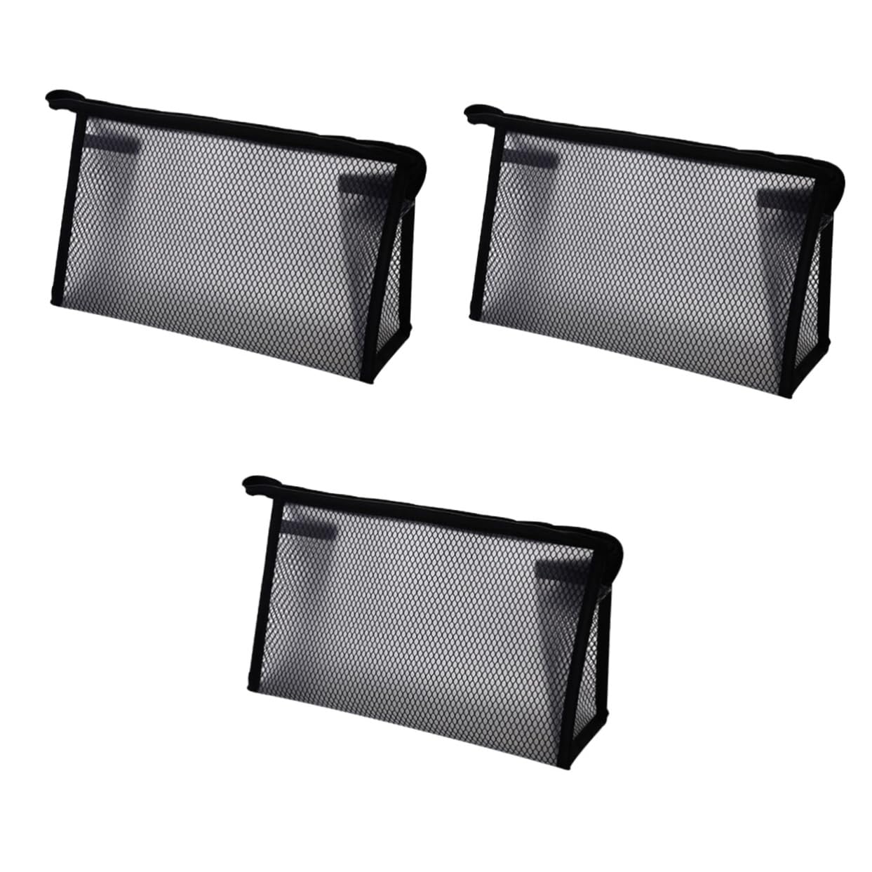 Toyvian 3pezzi Borsa Cosmetica Trasparente Rete Pouch Per Trucco Da Viaggio Per Organizzare Accessori e Necessità Quotidiane Colore Nero