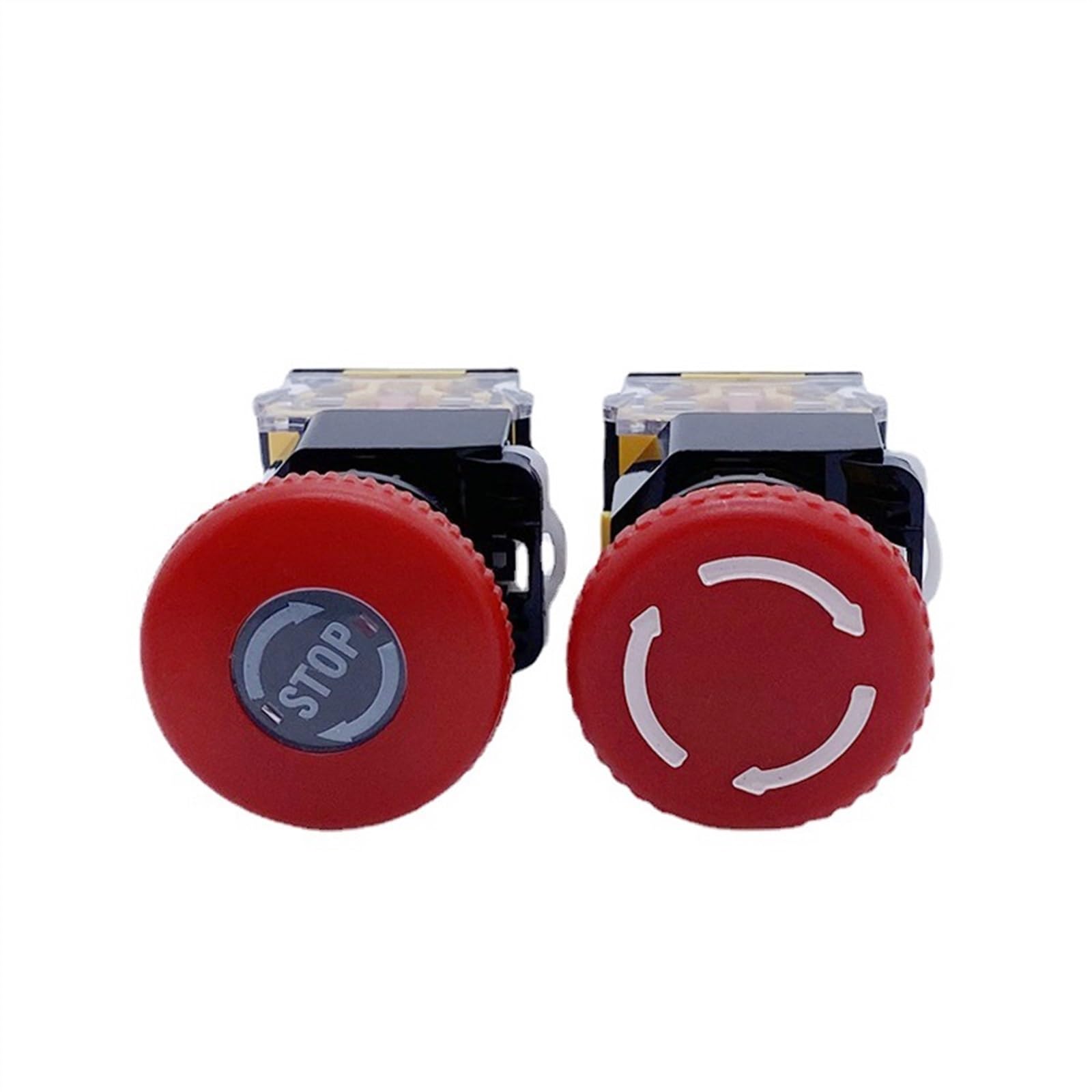 Interrupteur D’Arrêt D’Urgence Champignon Rouge LA38-11ZS – 220/380V 10A – Bouton Poussoir NO/NC – Grande Tête Verrouillable
