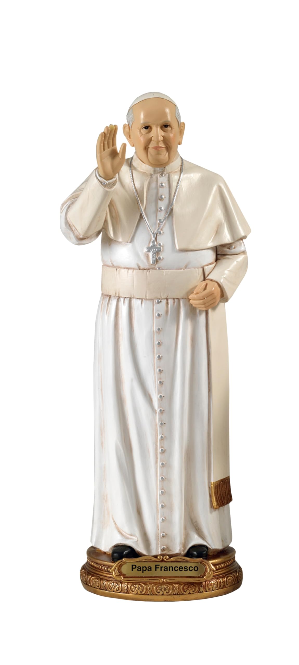 Paben White Authorized Pope Francis Resin Statue (20 Cm)