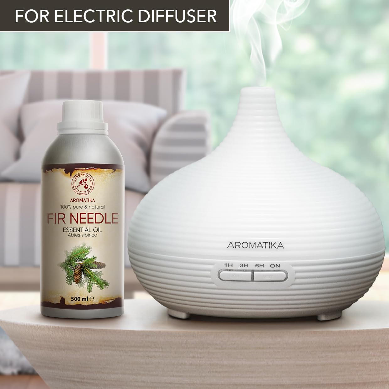 Siberian Fir Needle Essential Oil 500ml - Abies Sibirica - Christmas Aroma - Fir Pure & Natural Oil 100% - Coniferous Aroma for Sauna - Body Care - Wellness - Massage - Diffuser - Room Fragrance