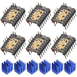BIGTREETECH TMC2209 V1.3 Stepper Motor Driver, 2.8A Ultra Silent Stepsticks Supports UART/Step/DIR Mode for Octopus V1.1/Octopus Pro/Manta M4P/M5P/M8P/SKR V1.4 Turbo/SKR 3 Control Board 6Pcs