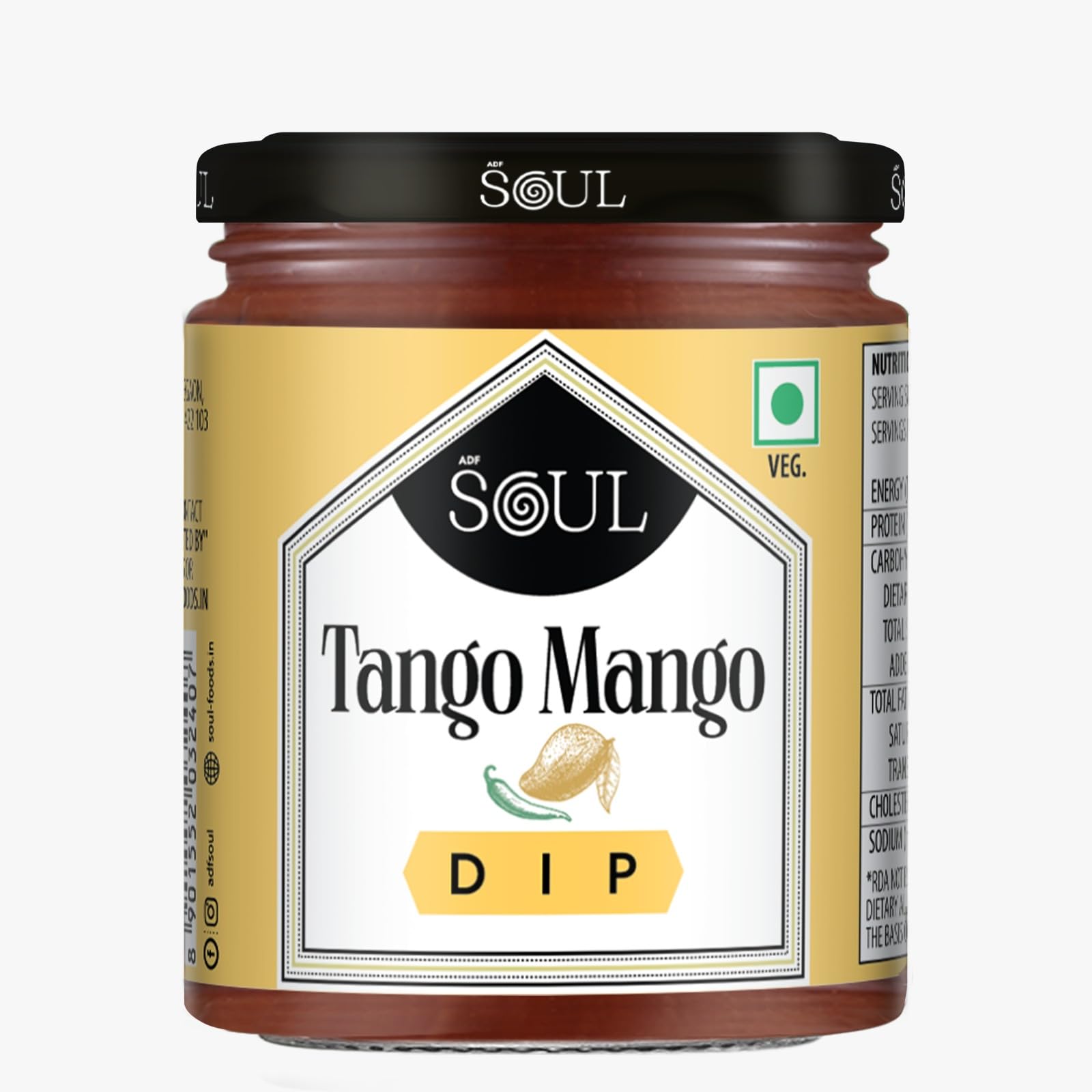 ADF Soul Tango Mango Dip | Sweet & Tart Mango-Based Sauce With Indian Spices | Great With Nachos, Grilled Starters & Snacks | 230g.