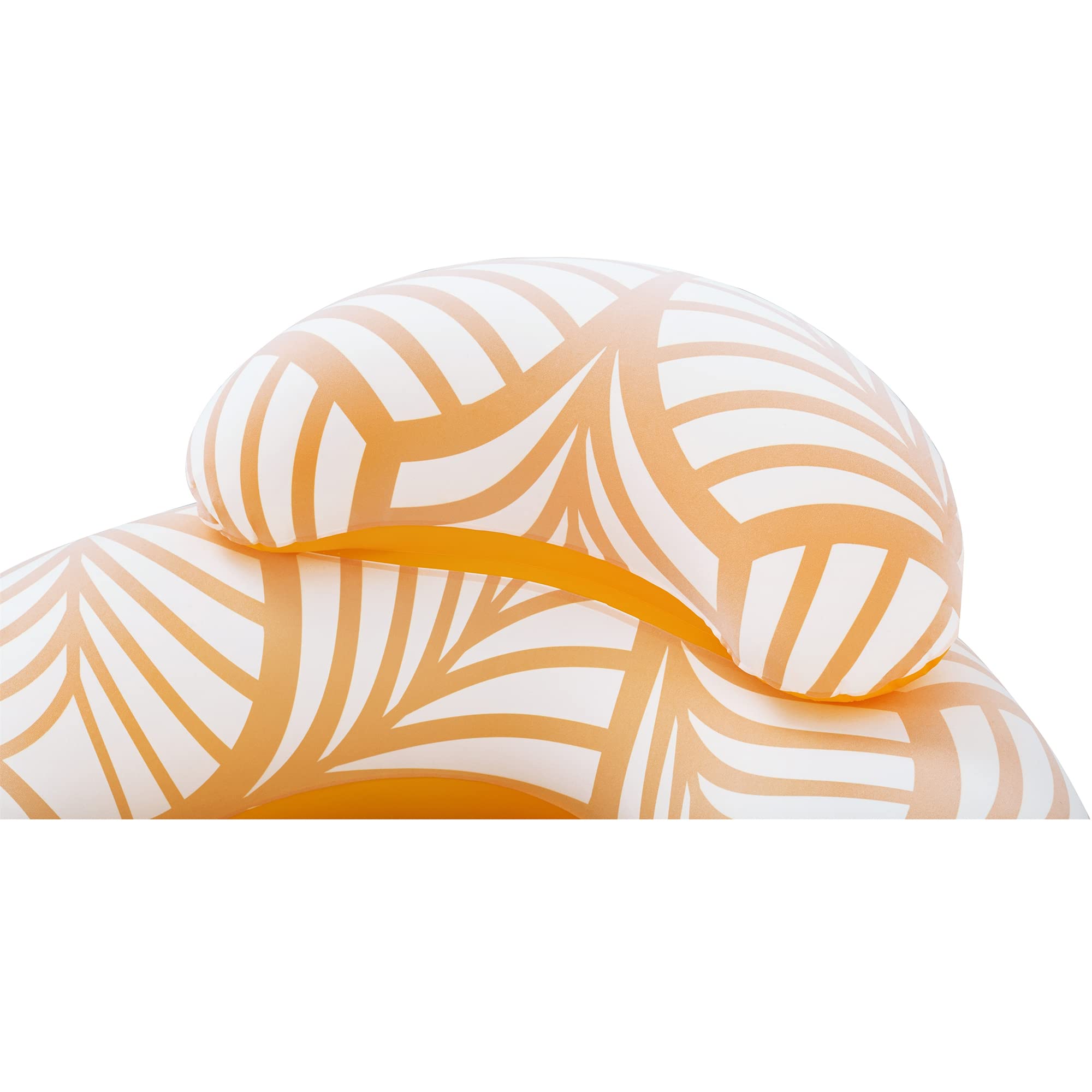 H2OGo! - Tubo da nuoto in peluche, 118,1 x 116,8 cm, colore: giallo e bianco, galleggiante gonfiabile per acqua, portabicchieri integrato, cuscino comodo, valvola a 2 vie, facile da gonfiare e