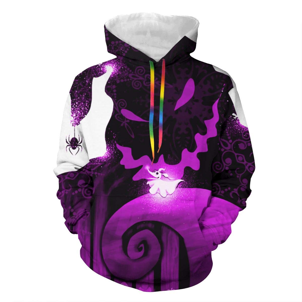 Venawy Nightmare Before Christmas Jack & Sally Skellington Unisex Hoodie Sweatshirt, Double-Sided Fashion Hooded Big Pocket